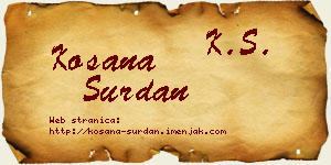Kosana Surdan vizit kartica